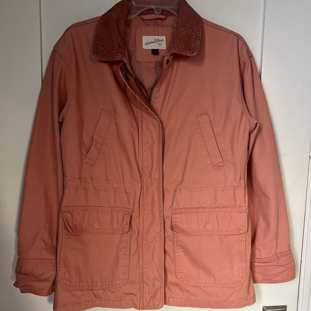 Universal Thread Women's Light Pink Utility Anorak 100% Cotton Barn Jacket Small - Picture 4 of 15